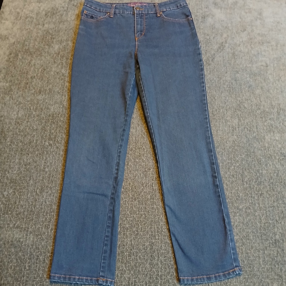 Gloria Vanderbilt Amanda 2.0 Slim Leg Jeans Womens 8 Dark Wash Denim High Rise